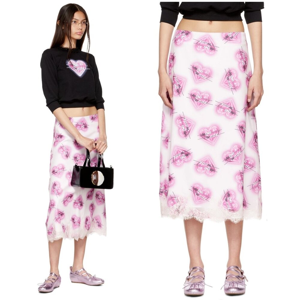 Mimi Wade Heart Skirt in White Small